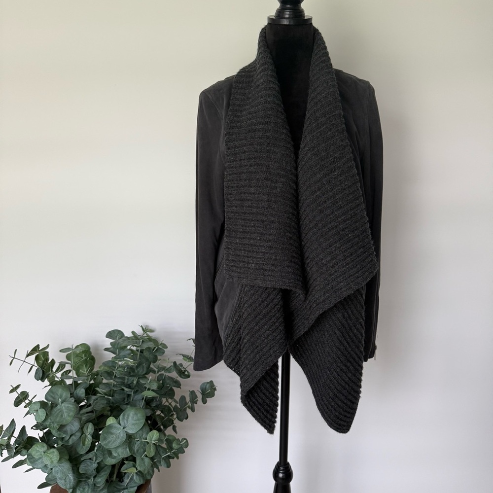 Lucky Brand Jacket Chunky Knit Shrug with Waterfall Front Large